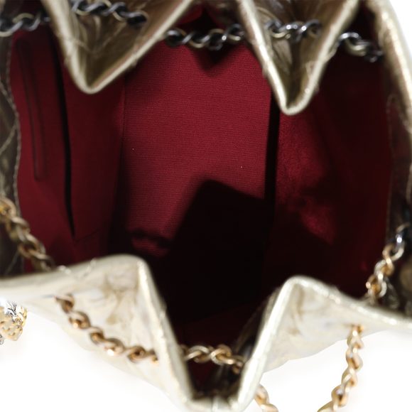 Chanel Metallic Gold Quilted Calfskin Small Gabrielle Backpack - Picture 4 of 4